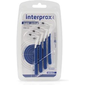 Interprox Plus Super Conical 4 Scovolini, Anti-Placca e Anti-Carie, indicato per spazi interprossimali piú grandi (PHD 2.0), Collo 90 gradi, indicato per i denti posteriori.