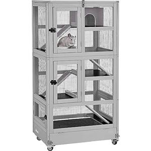 X-ZONE PET Grande Gabbia per Furetto in Legno, Criceti, Roditori e Topi Con Scale - per Piccoli Animali, Interni o Esterni