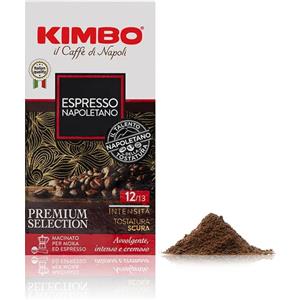 Kimbo Caffè Macinato Espresso Napoletano 250g - Tostatura Scura, Aroma Intenso e Cremoso