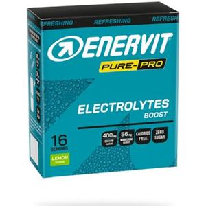 Enervit Pure-Pro Electrolytes Boost - Integratore Elettrolitico Gusto Limone, 16 Bustine da 4 g, Sali di Sodio e Magnesio, Zero Calorie e Zuccheri