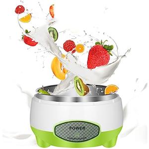 Tonysa Yogurtiera con Contenitore in Acciaio Inossidabile, Risparmio Energetico, Riscaldamento Uniforme Yogurtiera Compatta per Yogurt Fai-da-Te Fatto in Casa per Regali per Uso Domestico (Spina UE 220V)