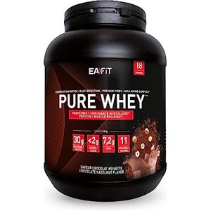 EAFIT Proteine in Polvere Whey 750 g Gusto Cioccolato Nocciola|31 g per Shaker Proteine |Whey Protein Concentrate e Isolate, BCAA + L-Glutammina + Taurina, Integratore per Massa Muscolare, 11 Vitamine