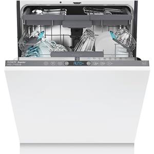 Candy Rapido' Lavastoviglie da Incasso 60 cm, 15 Coperti, 8 Programmi, Wi-Fi + BLE, App hOn, Smart Door, Partenza Ritardata 24h, Motore Inverter, Classe C, 59,7 x 55,5 x 81,8 cm, Bianca - CI 5C6F1A