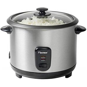 Bestron ARC180 Apparecchio per la Cottura del Riso, 700 W, 1.8 Litri, Alluminio