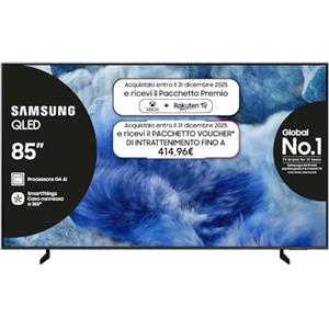 SAMSUNG Smart TV 85'' QE85Q8FAAUXZT QLED 4K, Q4 AI Processor, 4K Upscaling, OTS Lite, Air Slim Design, 2025