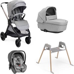 CHICCO - Trio Bellagio Lunar Rock Con Seggiolino Auto First Recline + Stand Lullaglide