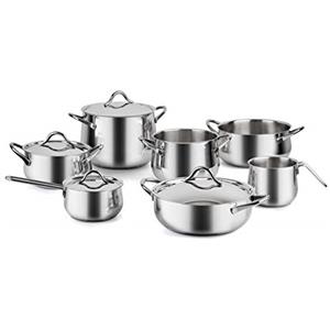 Barazzoni Batteria Pentole 11 Pezzi in Acciaio Inox 18/10 - Adatta a Induzione, Made in Italy