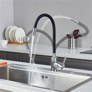 LakeBayMZC Rubinetto Lavello Cucina,Rubinetto da Cucina, con 2 tipi di getto d'acqua, cucina con beccuccio flessibile,girevole a 360°,Cromato