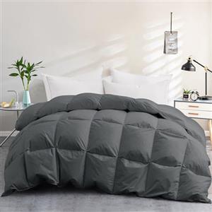 Deodar Piumone in piuma Piumone per tutte le stagioni Contiene 1135 GR di piumino | Soffice trapunta 100% cotone Copripiumone 200 * 220 Grigio scuro