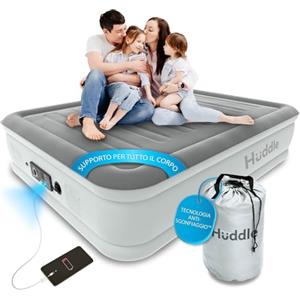 Huddle® Lussuoso Materasso King Gonfiabile con tecnologia Dual Pump SlumberGuard™ | Materasso gonfiabile con pompa integrata | Comodo letto gonfiabile | Letto ad aria Singolo, Matrimoniale, King
