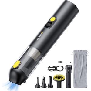 AUXITO Aspirabriciole Senza Fili - Aspirapolvere Auto 14000Pa, 4 in 1 Ricaricabile Portatile Leggero Aspirabriciole,Mini Aspirapolvere Potente per Auto Casa Ufficio Peli di Domestici