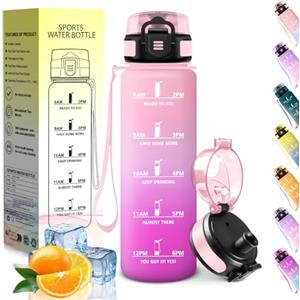 HoneyHolly Borraccia Bambini, 500ML, A prova di perdite Borracce, Riutilizzabile Borraccia Motivazionale, Semplice e Portatile, Bottiglia Acqua per Corsa, Bicicletta, Lavoro, Scuola, Water Bottle