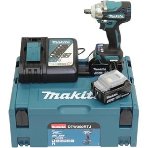 Makita DTW300RTJ Cordless Impact Wrench, 18 V