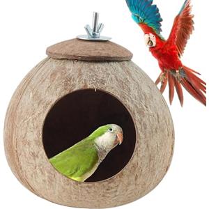 Generic Casetta per uccelli in buccia di cocco, casetta per uccelli, decorazione per interni ed esterni, per gentoo, pappagallini