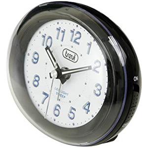 Trevi SL 3052 Sveglia Analogica da Comodino con Retroilluminazione LED, Quadrante Extra Large, Suoneria Elettronica, Snooze/Light, Movimento Silenzioso Sweep, Alimentazione a Batteria AA, Nero