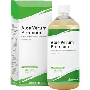 Plameca Aloe Verum Premium - Aloe Vera da Bere - Con tutta la polpa della pianta fresca - Non pastorizzato - 1000 ml per 20 Giorni