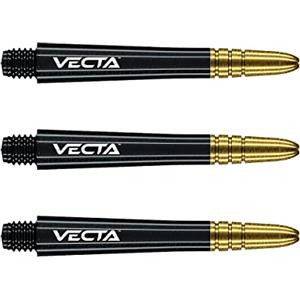 WINMAU Asta del dardo - Vecta Policarbonato Steli di Freccette - 1 Set per Confezione (3 Freccette Aste in Totale) - Accessori Professionali per Freccette - Nero e Oro Aste Medie