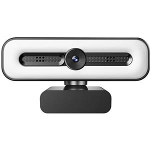 BKELHS Webcam 4K UHD Ring Light per PC, webcam 1080P 60FPS con doppio microfono AI con cancellazione del rumore, correzione automatica della luce, copertura della privacy, FOV 73°, autofocus PDAF, copertura