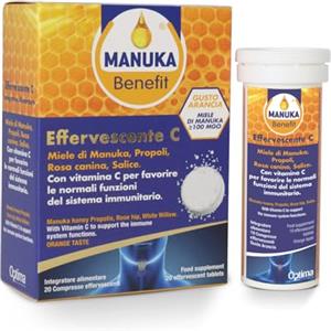 Manuka Benefit Effervescente C, favorisce le normali funzioni del sistema immunitario, 20 Compresse