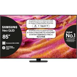 SAMSUNG Smart TV 85'' QE85QN90FATXZT Neo QLED 4K Mini LED, NQ4 AI Gen3 Processor, 4K AI Upscaling Pro, Glare Free, Dolby Atmos & OTS+, NeoSlim Design, 2025