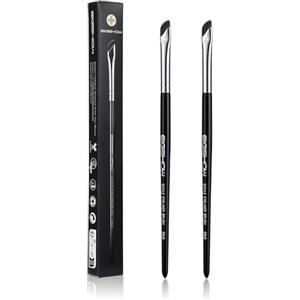 EIGSHOW Set di pennelli per eyeliner, pennello angolato fine per eyeliner, set di pennelli curvi ultra sottili per sopracciglia, eyeliner set di trucco 2 PCS, nero (E865)