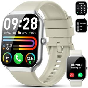 Motast Smartwatch Uomo Donna, 1.96" Orologio Smartwatch con Effettua/Risposta Chiamate, 112+ Sportive Smart Watch IP68 Impermeabile, Fitness Tracker con Sonno/Cardiofrequenzimetro per iOS Android, Bianco