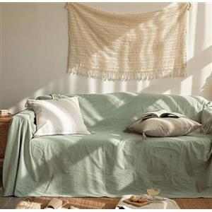 L'Emporio Casa Telo Copridivano Copriletto Tela Grossa Robusta Cotone in Panama 160X260-260x280-360x280 Misure Maxi Lenzuolo Copritutto Cotone Granfoulard Made Italy (Verde, 160X280)