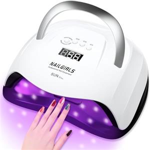 NAILGIRLS Lampade UV Per Unghie, 268W Portatile Lampada per Unghie Asciuga Smalto Fornetto Unghie per Manicure Pedicure,Sensore Di Avvio Automatico Lampada Unghie LED UV,4 Modalità Timer,Display LCD