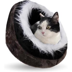 Crea ZAIRA - Cuccia per gatti Morbida Calda Lettino casa Letto Igloo Interno casetta cuccetta Chiusa per Gatto, Cani Piccoli, lettino Cuccioli.Nicchia nido per Gatti. (GRIGIO)