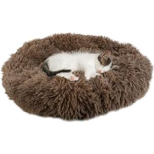 Crea RUBY Cuccia per Cani Cuccia per Gatti Rotonda in caldo Peluche,cuscino ciambella morbida per Cani di Piccola e Media Taglia.Lettino nido peluche rotondo per Gatto e Cane. (80 CM, MARRONE)