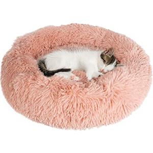 Crea RUBY Cuccia per Cani Cuccia per Gatti Rotonda in caldo Peluche,cuscino ciambella morbida per Cani di Piccola e Media Taglia.Lettino nido peluche rotondo per Gatto e Cane. (60 CM, ROSA)
