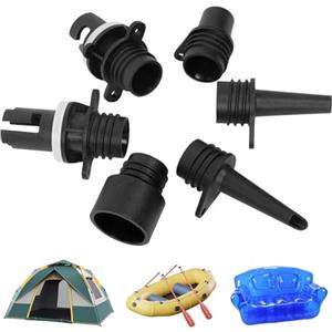 Generic Adattatore per pompa - Set di 6 pezzi convertitore d'aria con attacchi a vite | Kit di ugelli elettrici ad alta pressione | Accessorio gonfiabile per canoe, kayak, letti, barche, anelli