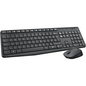 Logitech MK235 Combo Tastiera e Mouse Wireless per Windows, Layout Internazionale QWERTY - Grigio