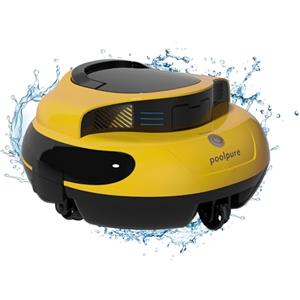 POOLPURE Pool Robot, 120 minuti Powerful Cleaning, Double Motor, IPX8 Waterproof, LED Indicators, Wireless Pool Robot con batteria, Above Ground/Built-in Flat Pool