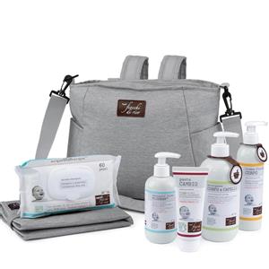 ARTSANA Fiocchi di Riso Set Cofanetto Borsa Fasciatoio Kit cura della pelle dei neonati