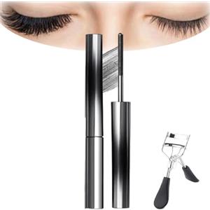 Generico Mascara Con Scovolino in Metallo, Mascara Allungante Naturale Waterproof, Senza Grumi, Sbavature E Residui, Per Donne, Da Giorno, Extension Ciglia, Occhi Sensibili (Nero)