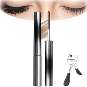 Generico Mascara Con Scovolino in Metallo, Mascara Allungante Naturale Waterproof, Senza Grumi, Sbavature E Residui, Per Donne, Da Giorno, Extension Ciglia, Occhi Sensibili (Marrone)