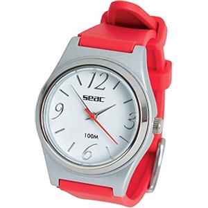 SEAC Classic, Orologio da Donna Resistente all'Acqua 100 m, Acciaio Inossidabile Unisex Adulto, Rosso Corallo, Standard