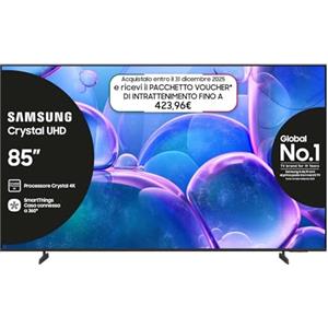 Samsung Smart TV 85'' UE85U7000FUXZT Crystal UHD 4K, Crystal 4K Processor, HDR, Smart Experience, OTS Lite & Adaptive Sound, Metal Stream Design, 2025