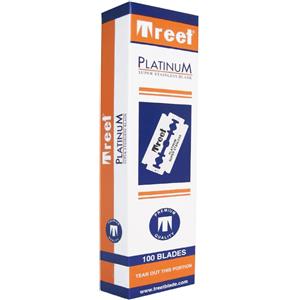 Treet Platinum Super Stainless - 100 Lamette da Barba in Acciaio Inossidabile con Rivestimento al Platino