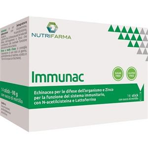 AQUA VIVA Immunac - Integratore Alimentare con Glutammina, Arginina, N-Acetilcisteina, Lattoferrina, Echinacea e Zinco per il Sistema Immunitario - 14 Stick