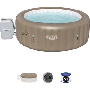 Bestway Lay-Z-Spa Palm Springs - Piscina Idromassaggio Gonfiabile per 6 Persone con Sistema AirJet e Riscaldamento fino a 40°C