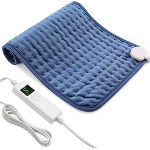 OneAmg Termoforo Elettrico Lombare, 30x60cm Termoforo Lombare Ricaricabile Con timer di 4 ore e 6 Livelli di Riscaldamento Spegnimento Automatico, Lavabile Cuscino Elettrico Riscaldante Blu