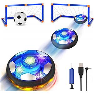 SUNNOW Pallone Fluttuante - Ricaricabile Air Hover Pallone con 2 Porta da Calcio Gioco Calcio Bambino Palla Fluttuante per Bambini 3 4 5 6 7 8-12 Anni Natale Regalo