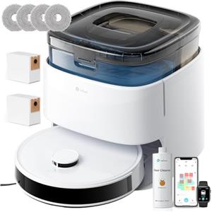 LEFANT M3 Robot Aspirapolvere Lavapavimenti con Mappatura, 12,000 Pa, Doppio Panno Rotante, Navigazione dToF, Evitamento PSD, Auto-Svuotamento, Stazione Base All-in-one, Asciugatura, WIFI/App/Alexa