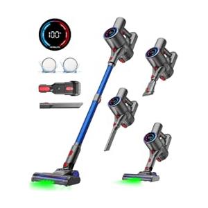 VersLife Z8 Aspirapolvere Senza Fili 40KPa, Scopa Elettrica Leggera con Filtro HEPA, Luce LED Verde, Autonomia 45 Min, Design Autoportante, per Pavimenti Duri, Tappeti e Peli di Animali