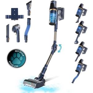 Cecotec Scopa Elettrica senza Fili Conga Rockstar RS70 Pet Flex X-Treme. 150AW, 500W, Autonomia 65min in Modalità Eco, Accessorio Peli Animali Tubo Flessibile e Luce LED, Pulisce fino a 140m2