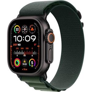 Apple Watch Ultra 2 GPS + Cellular 49 mm Sportwatch con robusta cassa in titanio Nero e Alpine Loop Verde scuro - Medium. Fitness tracker, GPS di precisione, tanta autonomia, luminoso display Retina