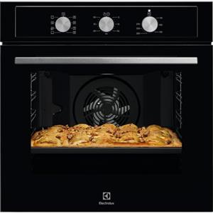 Electrolux Forno Multifunzione Serie 300 da Incasso 60 cm - 72 L, Classe A+, Funzione Pizza & Grill Ventilato, Pulizia AquaClean, Vano XL InfiSpace, Vetro Nero, EOH2H04K, 590x560x550 mm
