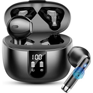 Drsaec Cuffie Bluetooth 5.4, 2025 Auricolari Bluetooth 56Ore 6D Stereo Cuffie Wireless In Ear con 4 ENC Mic, Cuffie Senza Fili Cancellazione Rumore Cuffiette Sport IP7 Impermeabili Headphones per iOS/Android